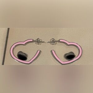 Pink Heart-Shaped Earrings